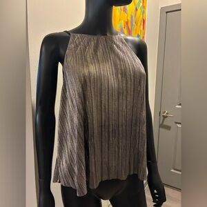 Elegant Metallic Pleated Women's Top